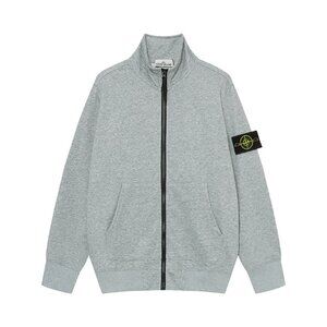 Stone Island Gray Zip-Up Shirt